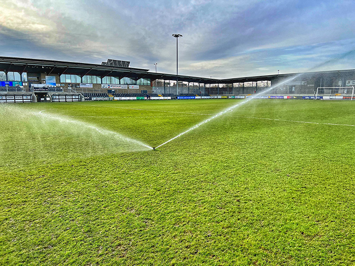 Hunter irrigation system in use at Dartford FC's Princes Park Stadium